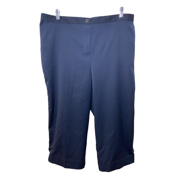 Alfred Dunner Navy Blue Cuff Capri Pants Size 18 - Picture 1 of 6